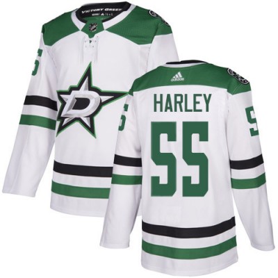 Adidas Dallas Stars #55 Thomas Harley White Road Authentic Stitched NHL Jersey Men's